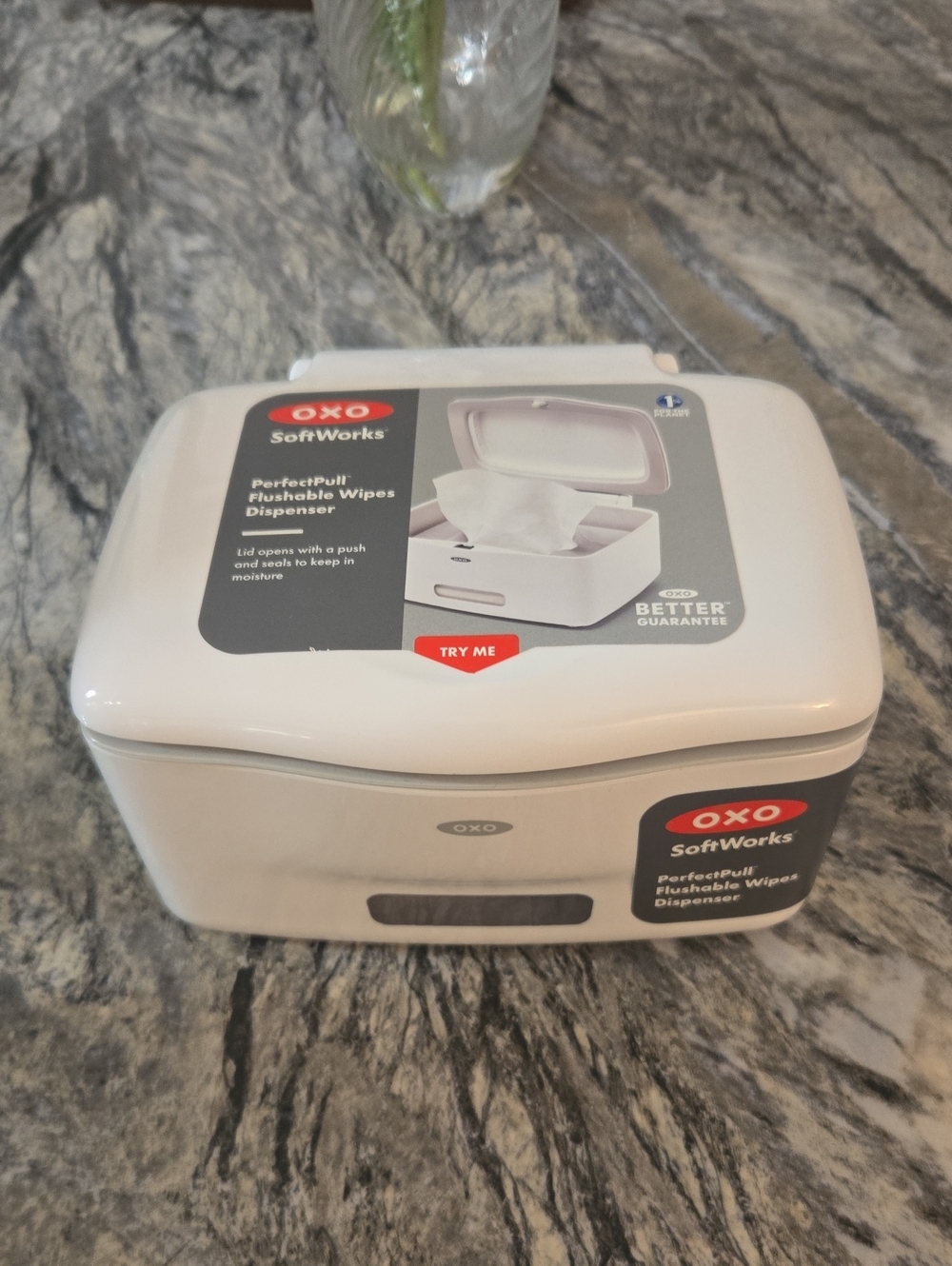 White PerfectPull Flushable Wipes Dispenser